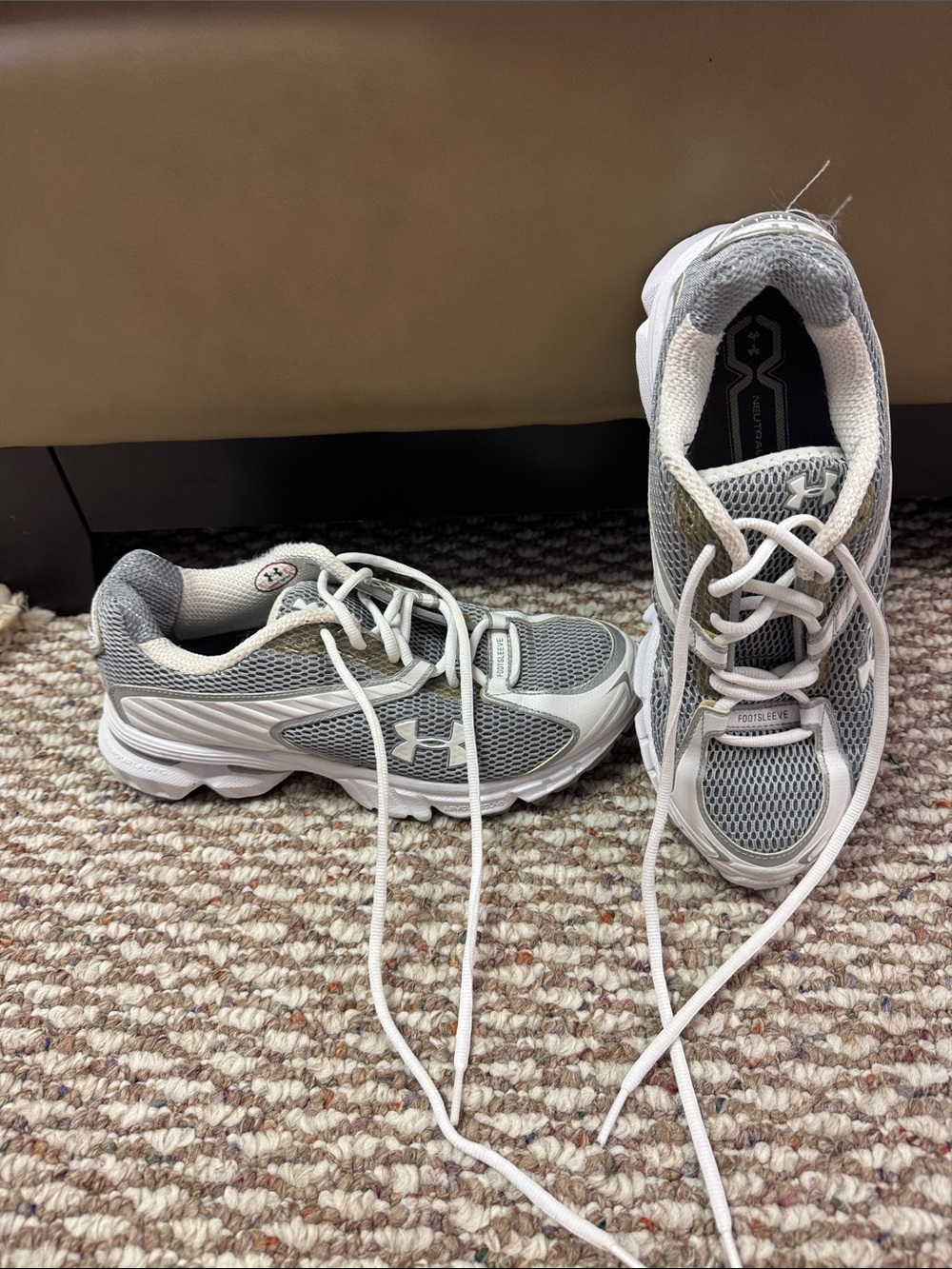 NWOT Under Armour Women’s Gray and White Athletic Sneakers